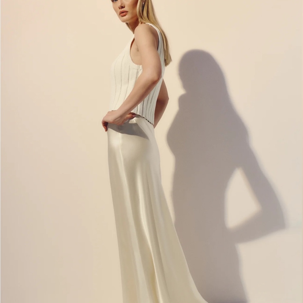 Reformation Layla Silk Skirt Sugar